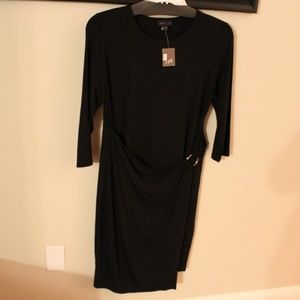 J Jill Draped Front wrap Style dress Black PM
